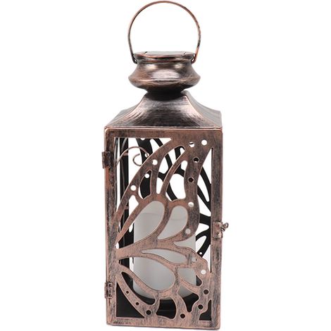 Lanterne solaire suspendue papillon métal étanche IP44 LED 5730 batterie incluse design rétro pour jardin terrasse (1/5)