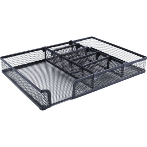 Irovami Plateau rangement maille métal – Stable, antidérapant – Idéal pour bureau, école, maison (1/5)
