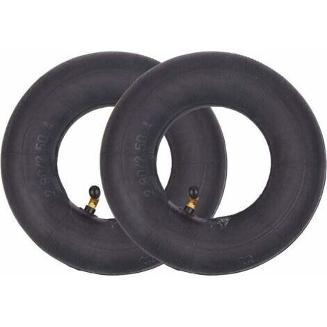 Lot de 2 Chambres à air avec Tige de Valve pliée TR87 2.80/2.50-4 280/250-4 Remplacement pour Diables, Chariot Utilitaire, Tondeuses à Gazon, Brouettes, Dollys, Scooters