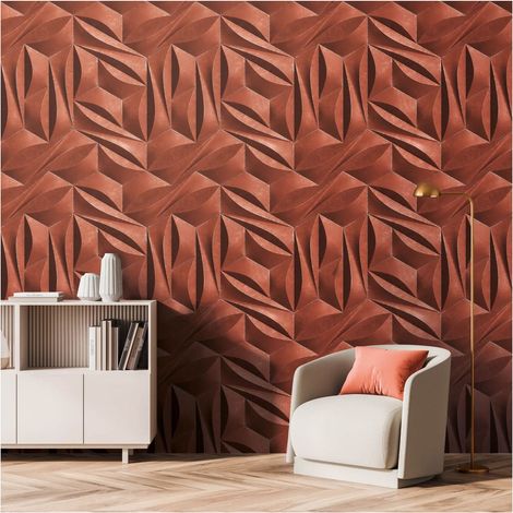 Photo wallpaper wall Profhome 391793 hot embossed non-woven wallpaper smooth 3D matt red red brown white 1,59 m x 2,8 m (1/5)