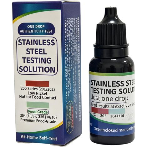 Liquide Test Acier Inoxydable 15 ml Agent Instantané Portable Agent De Test Pour Acier Inoxydable Intérieur Extérieur Atelier Labo Maison Ustensiles Batterie Cuisine Couverts (1/5)