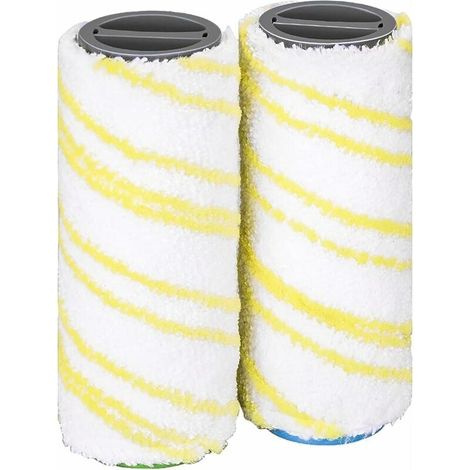 2 Rouleaux de Rechange 2.055-006.0 pour Karcher FC3 FC5 FC7 EWM2 Sans Fil (Jaune)-LIAIKI