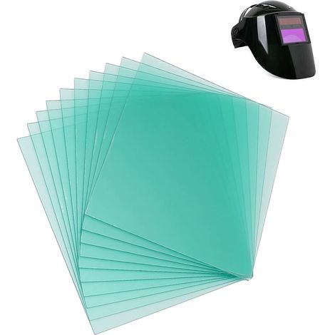 Lot de 10 écrans de remplacement extérieurs pour casque de soudage, plaque de protection transparente de rechange, plaque de protection transparente pour casque de soudage en polycarbonate (133 x 114 (1/5)