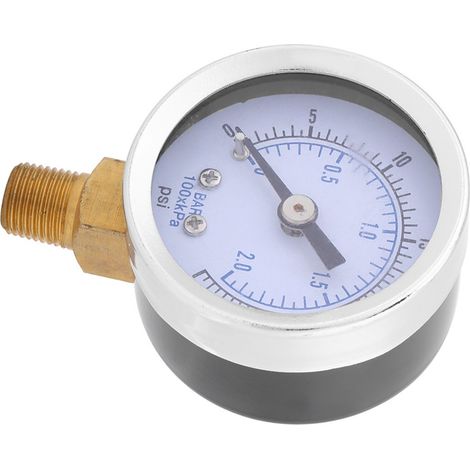 Manomètre miniature 0-30 psi 0-2 bars pour compresseur, air, huile et hydraulique (1/5)