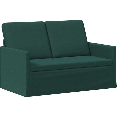 2 Seater Sofa Dark Green 130 x 81 x 82 cm Fabric vidaXL (1/5)