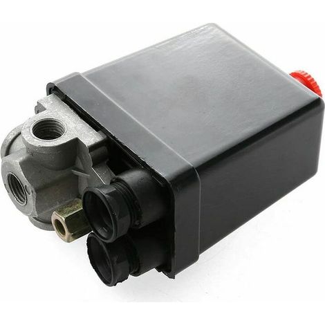 Ulisem Vanne de commande de pressostat de compresseur d'air à 4 ports, 240V AC, 20A, 175 PSI, 12 bar. (1/4)