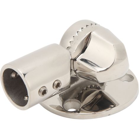 Supporto per antenna nautica in acciaio inox, morsetto regolabile a 180 gradi per binario a cricchetto, per yacht, camper e barche. (1/5)