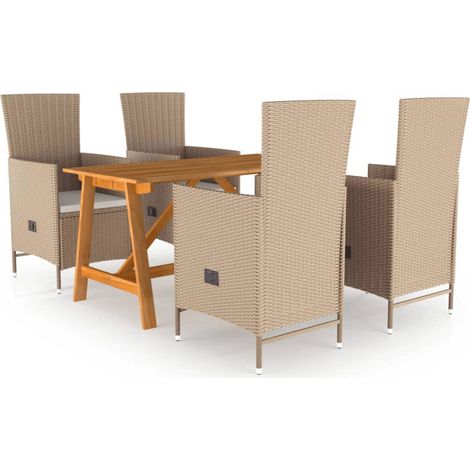 5-tlg. Garten-Essgruppe Beige