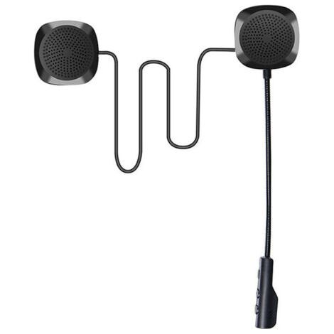 Kit mains libres Bluetooth 5.0 pour casque de moto, système mains libres sans fil, haut-parleur, contrôle des appels, microphones, écouteurs sans interférences (gris) (1/5)