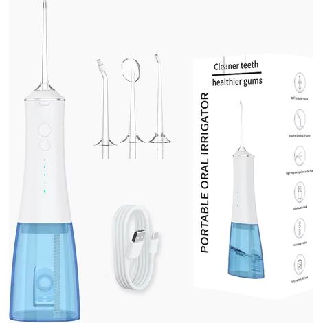 Hydropulseur dentaire portable pour la maison, protection gingivale profonde, spécial sensibilité parodontale, nettoyage par (1/4)
