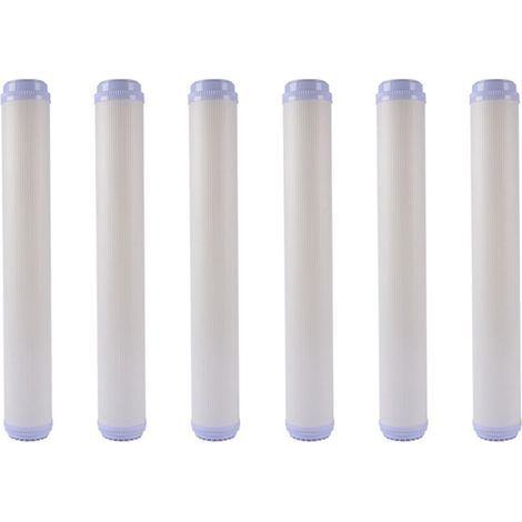 6X Éléments Filtrants à Membrane UF D'Ultrafiltration de 20 Pouces Éléments Filtrants Universels D'Épurateur D'Eau à Bouche Plate (1/4)