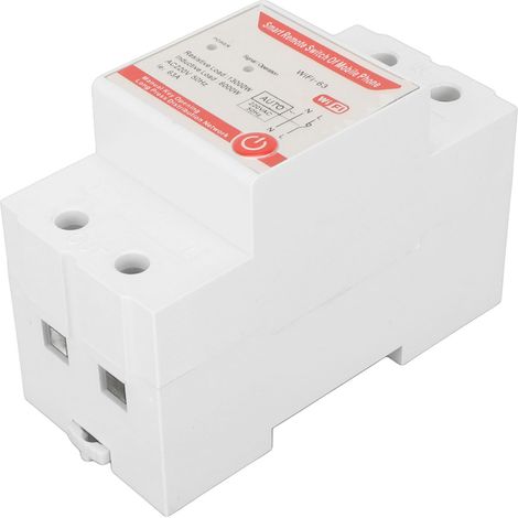 Interrupteur intelligent WiFi avec télécommande pour application mobile Tuya, compatible avec les appareils électroménagers (220 V CA, 50 Hz, 63 A). (1/4)