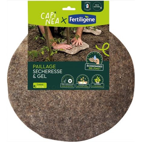 FERTILIGENE - Paillage sécheresse & gel disque ø 38.5 cm lot de 2