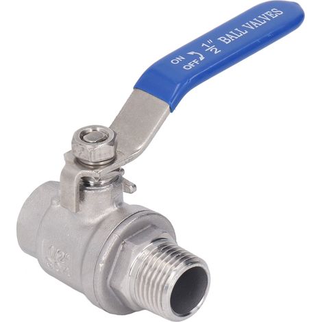 Vanne à bille NPT mâle/femelle 1/2 po, acier inoxydable, diamètre extérieur 24 mm, arrêt d'eau, 1000 WOG