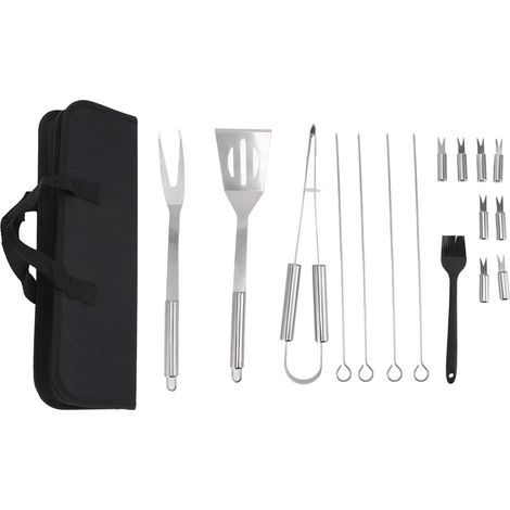 Accessoires de barbecue professionnels pour la cuisine en extérieur, outils de grillade en acier inoxydable avec ustensiles compatibles lave-vaisselle et haute résistance, portables-AquaForge (1/5)