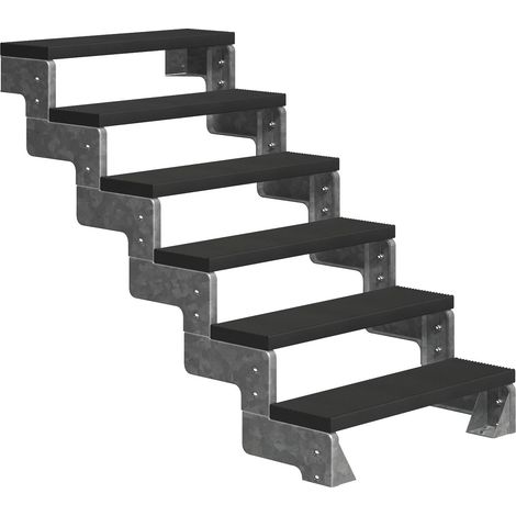 Dolle Außentreppe Gardentop 108-132cm Geschosshöhe mit Trimax anthrazit 80cm breit ohne Geländer