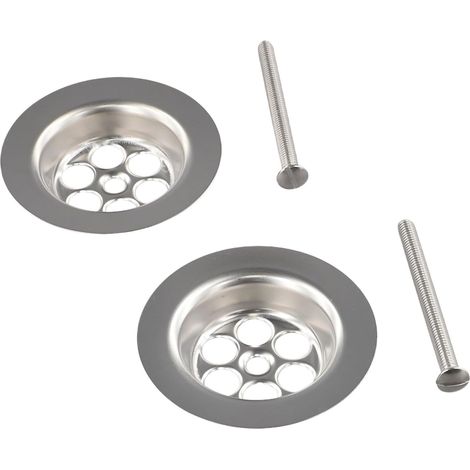 2 bouchons de baignoire, 70 mm, inox, pour bain et évacuation (1/5)