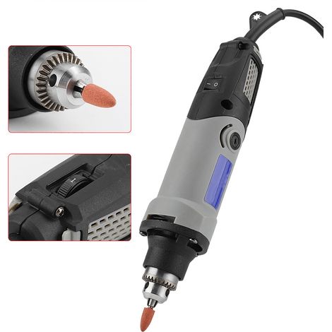 Amoladora eléctrica de 400 W con 6 velocidades, herramienta rotativa para tallar, cortar y pulir, con dispositivo de sujeción de 0,6 a 6,5 mm. (1/5)