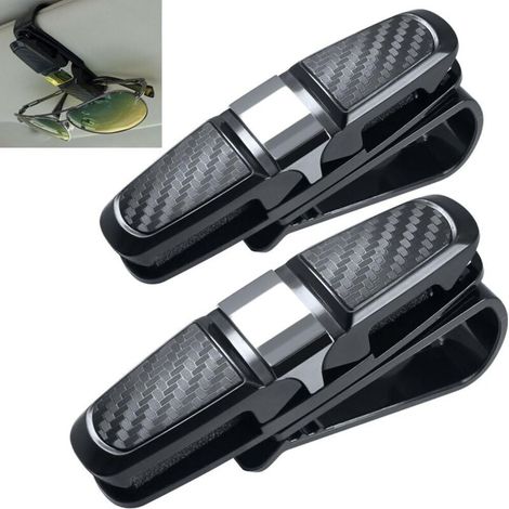2 pièces de porte-cartes de lunettes de soleil de voiture (gris titane)