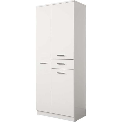 Germanvox colonna bagno/lavanderia 3 ante e 1 cassetto colore bianco lucido