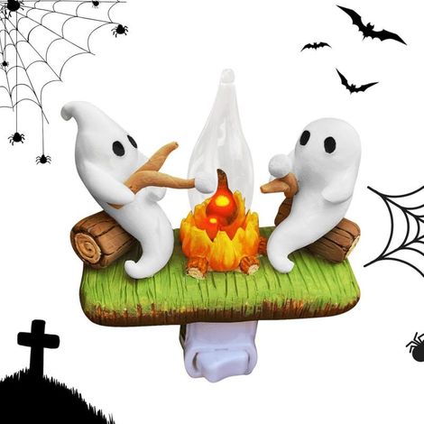 Gruselige Geister-Nachtlicht-Statuen Halloween, leuchtende Herbst-Dekoration Garten Veranda Tisch Party (1/5)