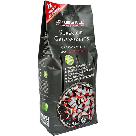 LotusGrill Bricchetti Carbone Faggio 100% Naturale 3 kg