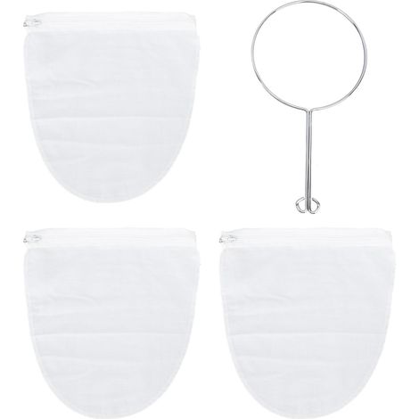Sac filtrant à mailles fines réutilisable, grade alimentaire, avec poignée, multi-usage pour jus de soja, tisane, café et fromage (1/5)