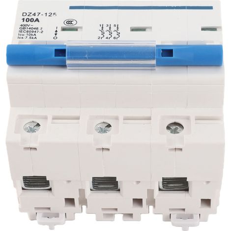 Disjoncteur Miniature Toivize NC 3P 100A 400V Protection Surcharge Court-circuit Rail DIN ABS Cuivre Usage Domestique Industriel (1/5)