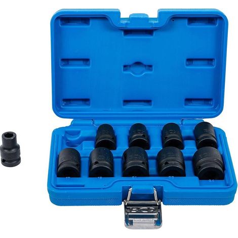 Jeu de Douilles à Choc Six Pans 12,5 mm (1/2) 10-24 mm - 10 pcs - Acier Résistant et Précision Professionnelle - D-Work