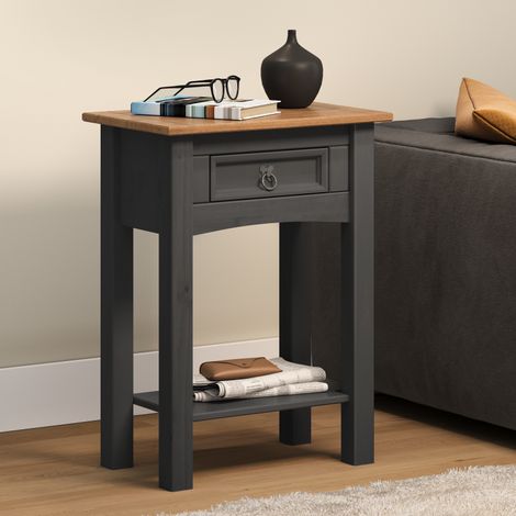 Corona Charcoal 1 Drawer Console Table (1/4)