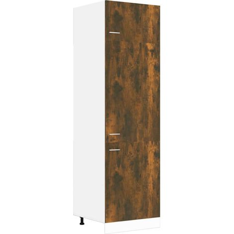 Mobile da Cucina Armadio per Frigo “Lyon” Rovere Fumo 60x57x207 cm (1/5)