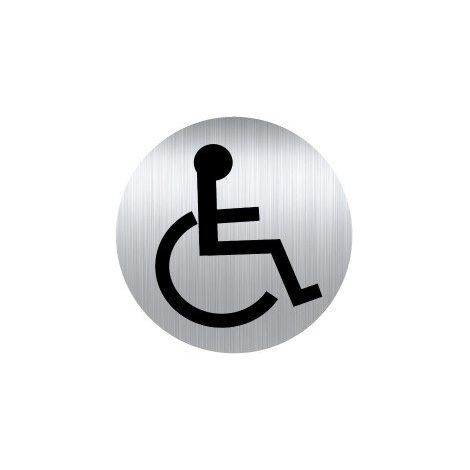 Plaque pictogramme Ø 8 cm « WC Handicapé » Durable