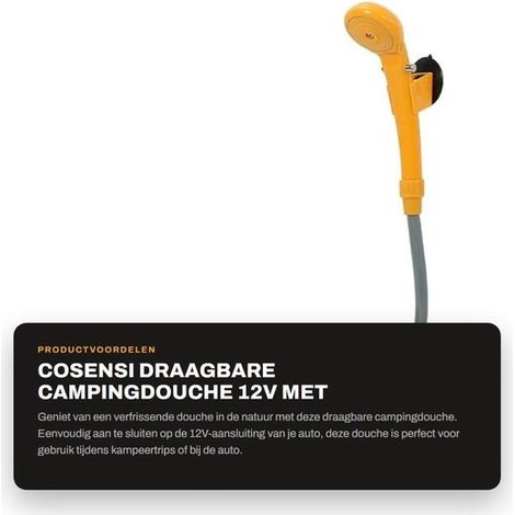 Dailygoods Tragbare Campingdusche 12V mit Schlauch und Haken für den Outdoor Einsatz (1/5)