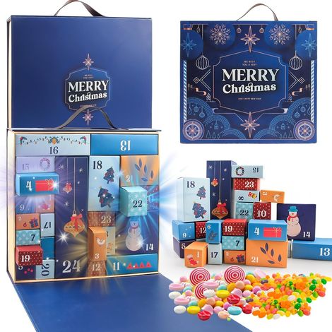 Wiederverwendbar Bunte Adventskalender Boxen, Adventskalender Zum Selbst Befüllen,24 Stück Weihnachtskalender Party Schachteln,Advents kalender Geschenkbox,Diy-Weihnachtskalender Bastelset (1/5)
