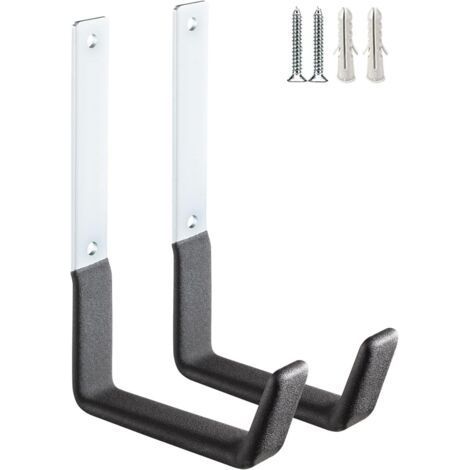 FENOPLASTICACrochets utilitaires de rangement de garage robustes, support de tuyau d'arrosage, crochets de montage mural en acier, grands crochets en J pour organisateur de stockage d'outils (1/5)