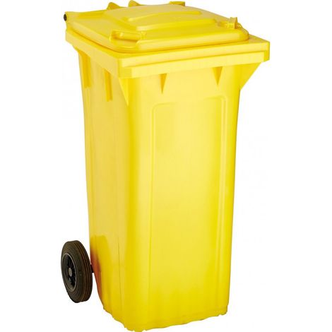 Bac Poubelle WAVE 120-l Plastique jaune