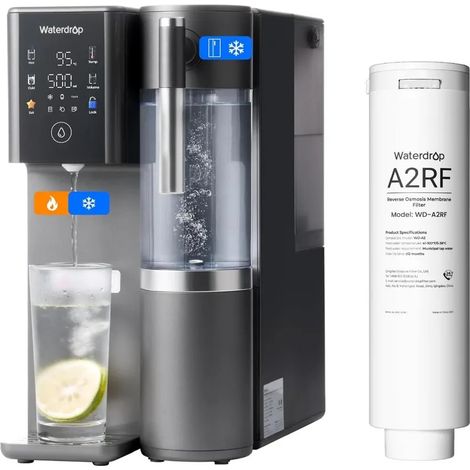 Waterdrop Système d’osmose inverse de comptoir WD-A2 avec filtre WD-A2RF supplémentaire, eau chaude et froide, réservoir portable, fontaine sans bouteille (1/5)