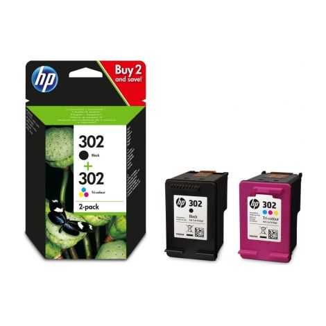Cartucho de Tinta Original HP nº302 Multipack/ Negro/ Tricolor