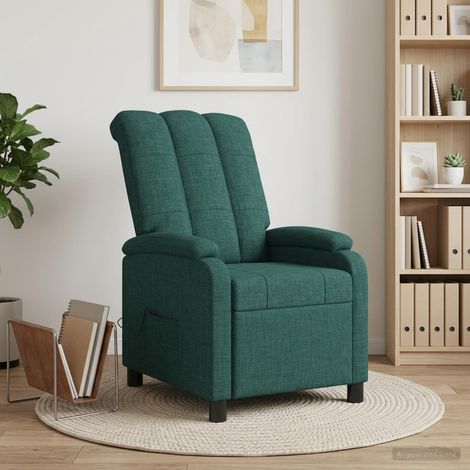 vidaXL Poltrona Massaggiante Verde Scuro Tessuto (1/5)