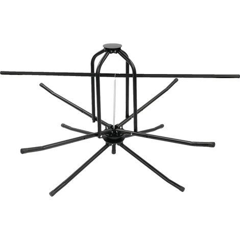 Enrouleur de tuyau de chauffage par le sol, design réglable, construction en acier durable, noir (1/2)