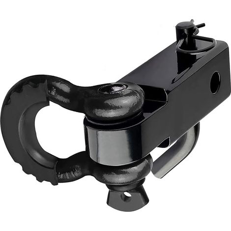 Récepteur D'attelage à Manille, Manille à Anneau en D en Acier Solide, Crochet de Remorquage Tout-Terrain pour Applications SUV et Remorques (Black) (1/5)