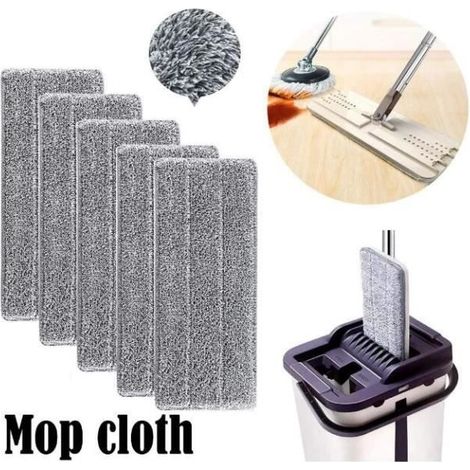 Lingettes pour Balai Vadrouille de Nettoyage de Sol Sèrpillere de Microfibre,Super Absorbant Recharges de Tête de Vadrouille (10pcs) (1/4)