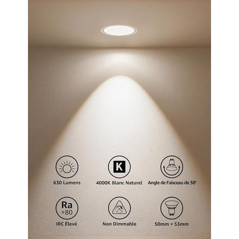 GU10 6W 630lm White Light Bulb (1/4)