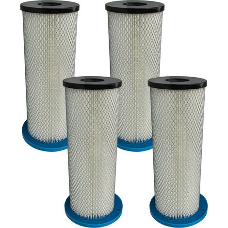 vhbw 4x Filtro compatible con Pullman Ermator S13, Ermator S1300, Ermator S1300C, Ermator S1300H aspiradora - filtro Hepa azul blanco (1/4)
