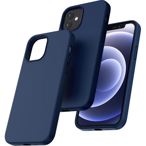 Handyhülle iPhone 12 Silikon stoßfest antirutsch kratzfest blau (1/5)