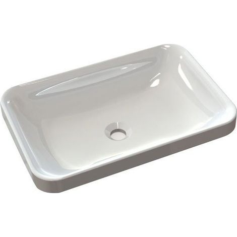 Sapho Asoffi - Lavabo à encastrer, 55x37 cm, sans trop-plein, blanc 55033 (1/5)