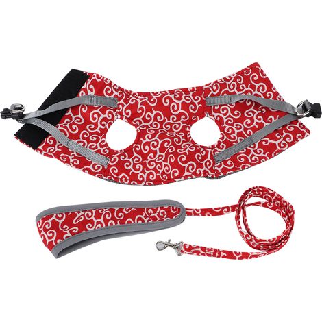 Gilet de laisse respirant pour animaux de compagnie, anti-fugue, ensemble de vêtements de promenade pour chat et petit chien, rouge, taille XS (1/5)