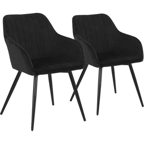 Set di 2 sedie in velluto nero BERTILLE
