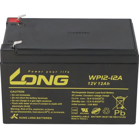 Kung Long VdS WP12-12 F1 4,8mm 12V 12Ah AGM Blei Accu Batterie wartungsfrei (1/5)
