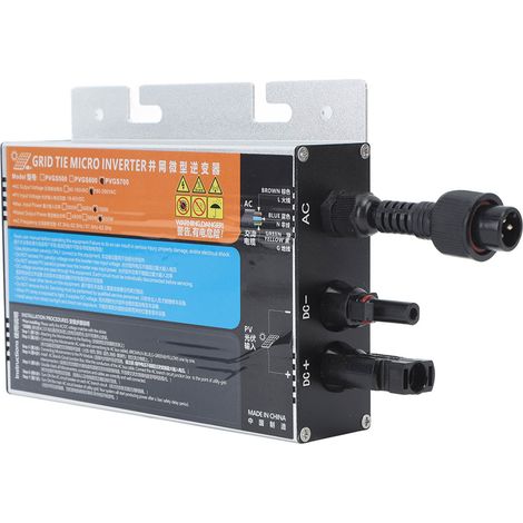 Onduleur solaire PVGS 700 W à onde sinusoïdale pure, raccordé au réseau, avec protection contre la tension, le courant et la température, 220 V CA (1/5)